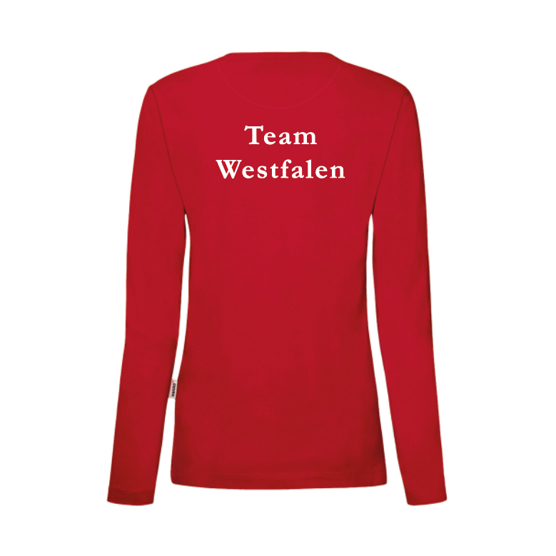 Langarmshirt Damen, rot (Team Westfalen) - H178 - D