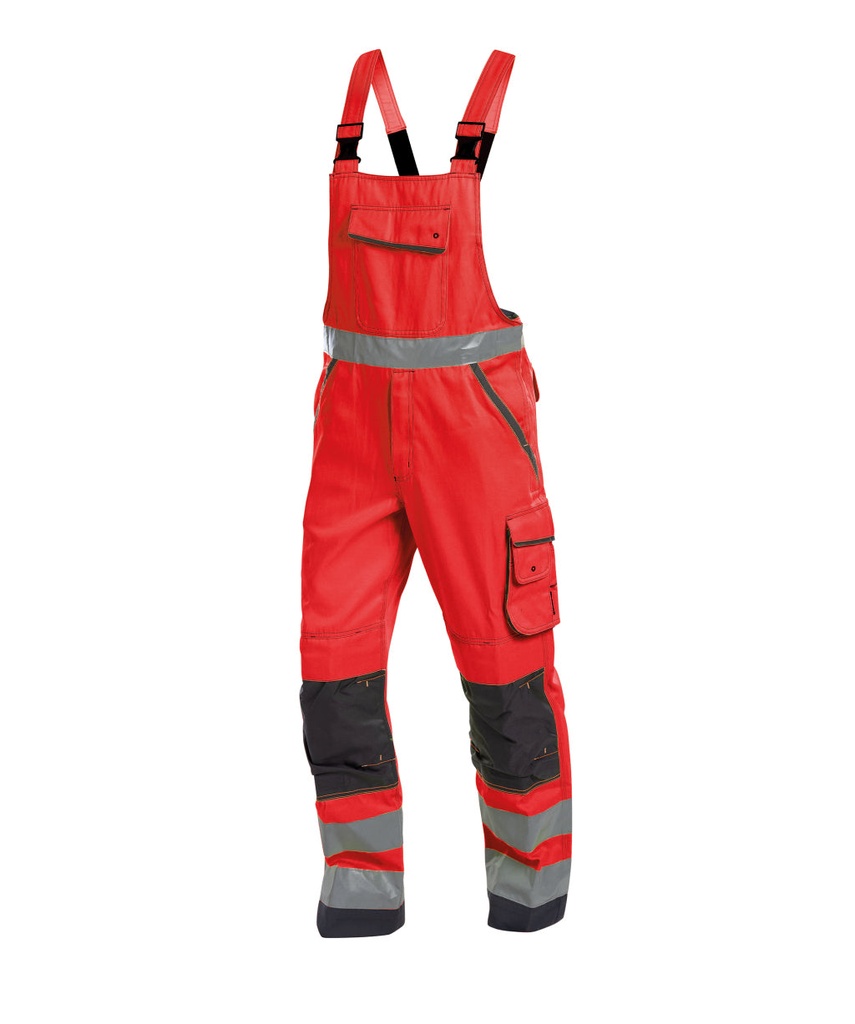 Blomeyer Dassy Warnschutz-Latzhosen Malmedy Neonrot/Zementgrau